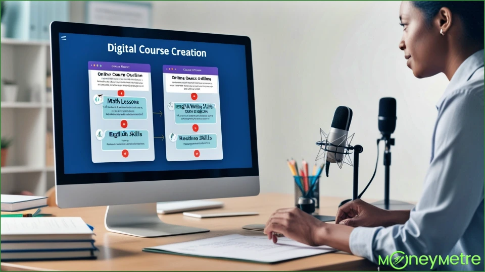 a digital course creation scene