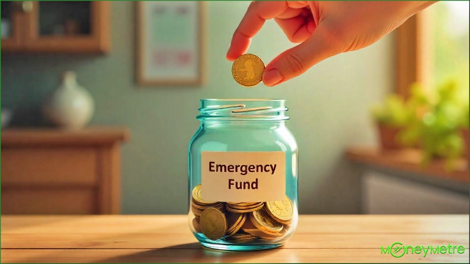 A jar with half filled coins.