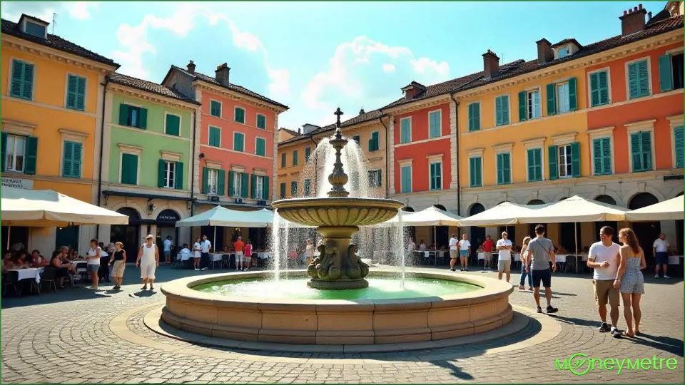 An iconic European attraction with a beautiful fountain.