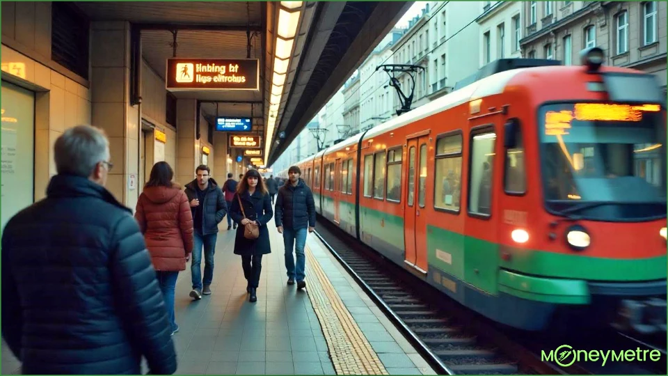 A busy European metro station.