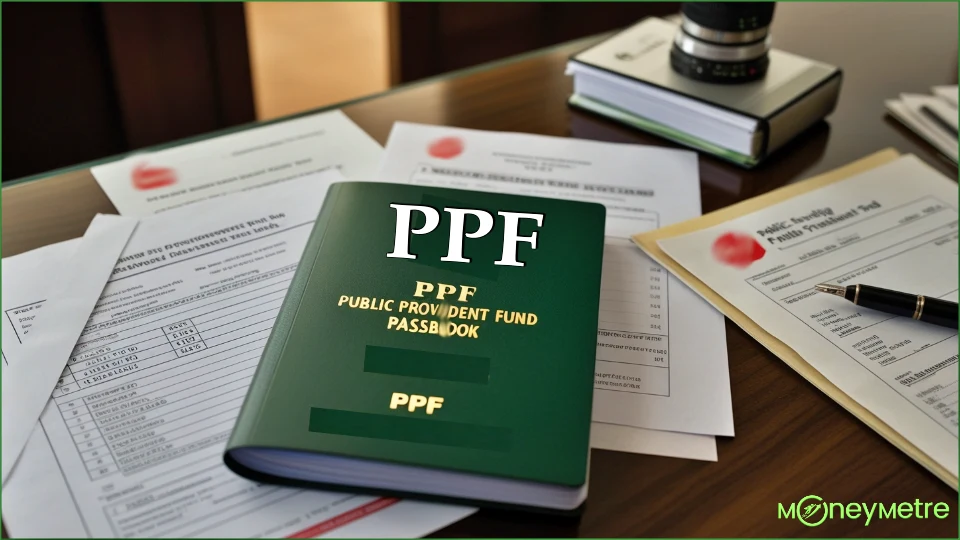 A PPF (Public Provident Fund) passbook.